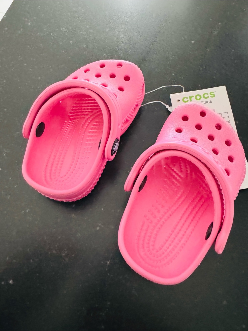CROCS Kids Hot Pink Classic Clogs with Heel Strap - Picture 4 of 9
